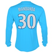 Olympique de Marseille Third Shirt LS 2013/14 - Mens Blue with Mandanda GK 30 printing