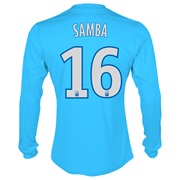 Olympique de Marseille Third Shirt LS 2013/14 - Mens Blue with Samba GK 16 printing