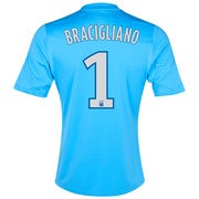 Olympique de Marseille Third Shirt SS 2013/14 - Mens Blue with Bracigliano GK 1 printing