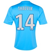 Olympique de Marseille Third Shirt SS 2013/14 - Mens Blue with Thauvin 14 printing