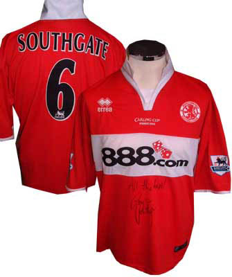 Gareth Southgate signed match issued Middlesbrough shirt