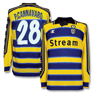 99-00 Parma Home L/S + P.Cannavaro 28 - Players