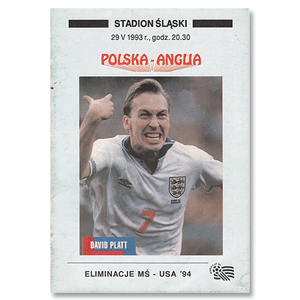 Poland vs England - 1993 Official Matchday Programme