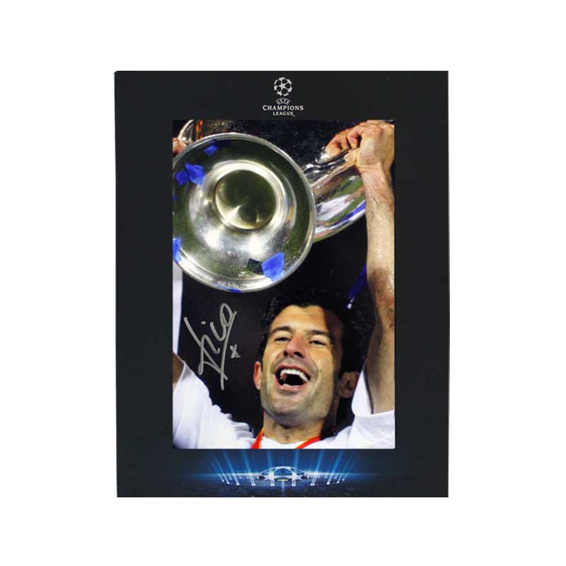 Official UEFA Champions League Luis Figo Signed Real Madrid Photo in deluxe packaging: 2002 Final