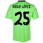Real Madrid Away Goalkeeper Shirt 2013/14 - kids with Diego Lopez 25 printing