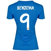 Real Madrid Away Shirt 2013/14 - Womens with Benzema 9 printing