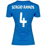 Real Madrid Away Shirt 2013/14 - Womens with Sergio Ramos 4 printing