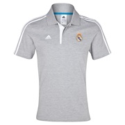 Real Madrid Core Polo - Medium Grey Heather/White