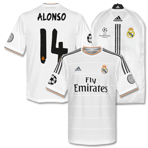 Real Madrid Home Champions League Alonso Shirt 2013 2014
