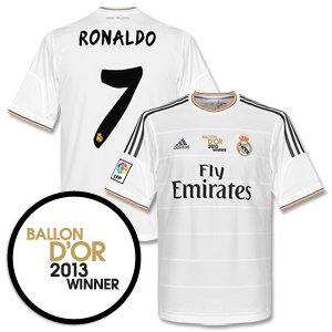 Real Madrid Home Ronaldo Ballon D'or Winner Shirt 2013 2014