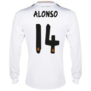 Real Madrid Home Shirt 2013/14 - Long Sleeve with Alonso 14 printing