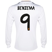 Real Madrid Home Shirt 2013/14 - Long Sleeve with Benzema 9 printing
