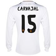 Real Madrid Home Shirt 2013/14 - Long Sleeve with Carvajal 15 printing