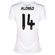 Real Madrid Home Shirt 2013/14 - Womens with Alonso 14 printing