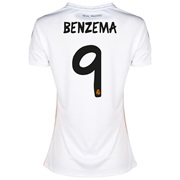 Real Madrid Home Shirt 2013/14 - Womens with Benzema 9 printing