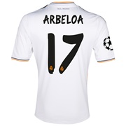 Real Madrid UEFA Champions League Home Shirt 2013/14 with Arbeloa 17 printing