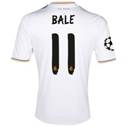Real Madrid UEFA Champions League Home Shirt 2013/14 with Bale 11 printing