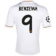 Real Madrid UEFA Champions League Home Shirt 2013/14 with Benzema 9 printing