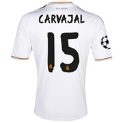Real Madrid UEFA Champions League Home Shirt 2013/14 with Carvajal 15 printing