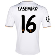 Real Madrid UEFA Champions League Home Shirt 2013/14 with Casemiro 16 printing