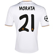 Real Madrid UEFA Champions League Home Shirt 2013/14 with Morata 21 printing