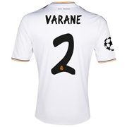Real Madrid UEFA Champions League Home Shirt 2013/14 with Varane 2 printing