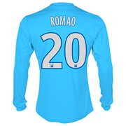 Olympique de Marseille Third Shirt LS 2013/14 - Mens Blue with Romao 20 printing