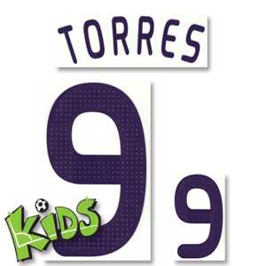 08-09 Spain Away Torres 9 Kids Official Name and Number