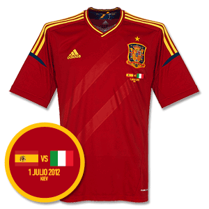 12-13 Spain Home Shirt + Spain vs Italy Flag 1 Julio 2012 Transfer