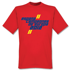 2012 Spain Campeones De Europa Graphic T-Shirt - Red