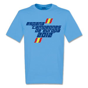 2012 Spain Campeones De Europa Graphic T-Shirt - Sky