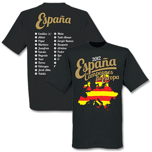 2012 Spain Campeones Squad T-Shirt - Black