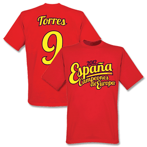2012 Spain Torres Campeones Script T-Shirt - Red