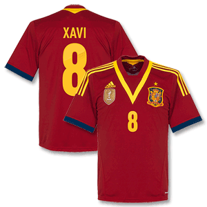 2013 Spain Home Shirt + Xavi 8