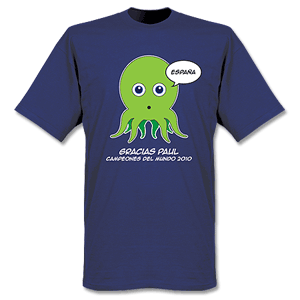 Paul the Octopus T-shirt - Gracias Paul - Spain Winners - Navy