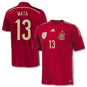 Spain Home Mata Shirt 2014 2015