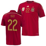 Spain Home Shirt 2013/15 - Kids with Isco 22 printing