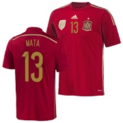 Spain Home Shirt 2013/15 - Kids with Mata 13 printing