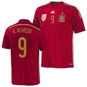 Spain Home Shirt 2013/15 - Kids with Negredo 9 printing