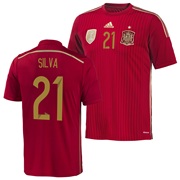 Spain Home Shirt 2013/15 with David Silva 21 printing