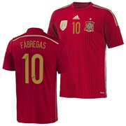 Spain Home Shirt 2013/15 with Fabregas 10 printing