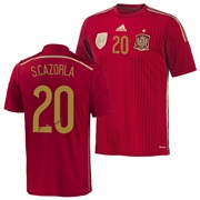 Spain Home Shirt 2013/15 with S. Cazorla 20 printing