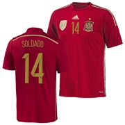 Spain Home Shirt 2013/15 with Soldado 14 printing