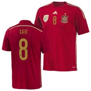 Spain Home Shirt 2013/15 with Xavi 8 printing