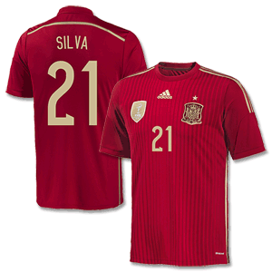 Spain Home Silva Shirt 2014 2015