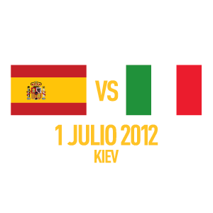 Spain vs Italy Flag 1 Julio 2012 Kiev Flex Transfer