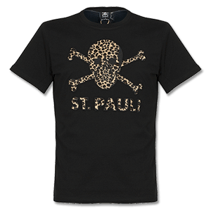 St Pauli Skull Tee Leopard - Black