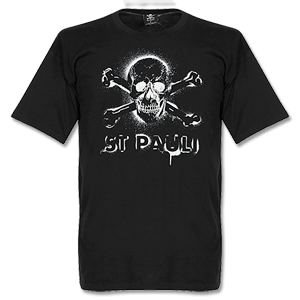 St Pauli Spray Paint Skull T-Shirt - Black