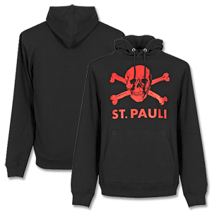St Pauli Womens Skull Hoody - Black/Red