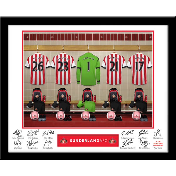 Sunderland - Personalised Goal Keeper Dressing Room Framed Print